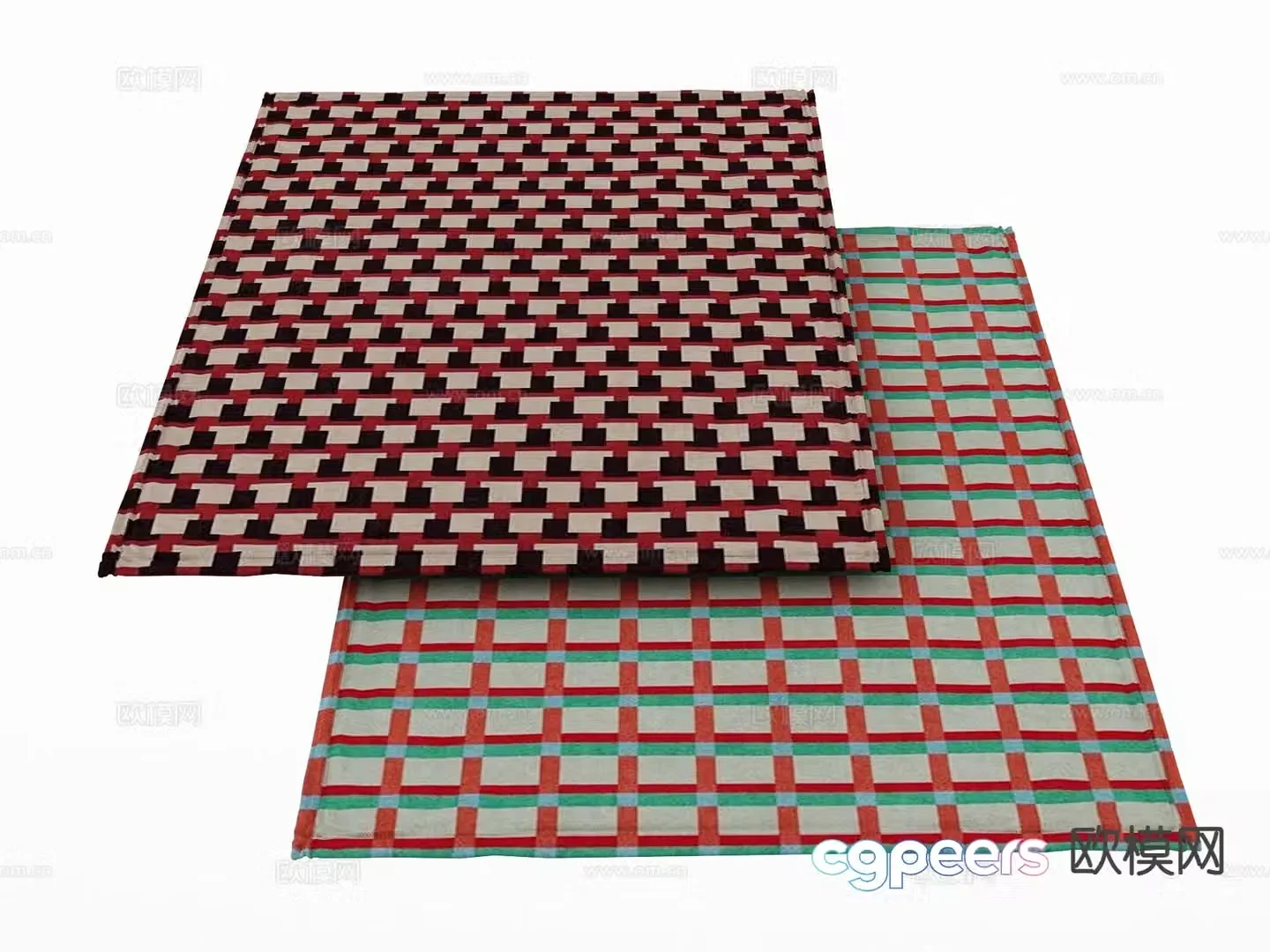 Modern carpet square rug 3d model