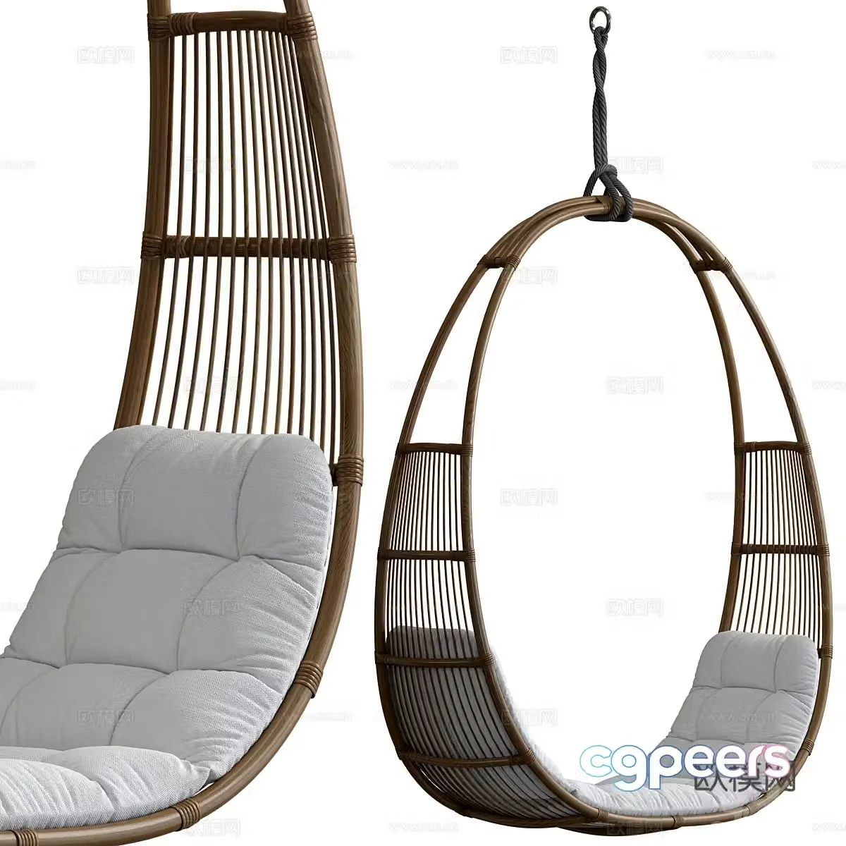 New Chinese style swing chair hanging chair 3d model