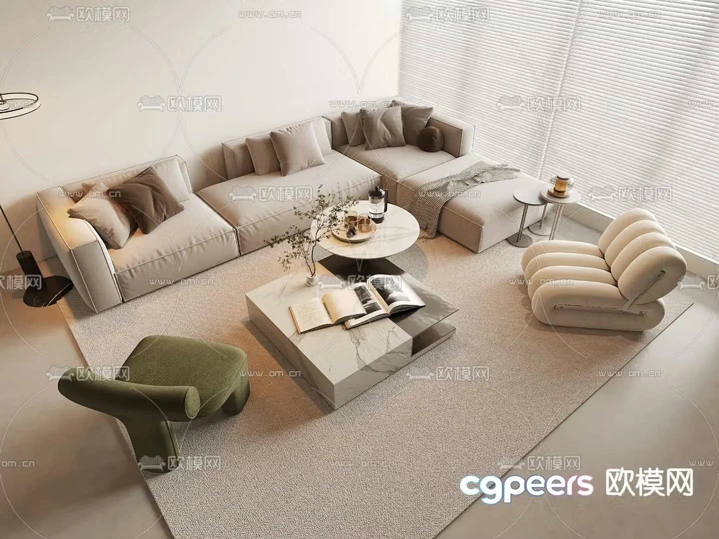 Modern modular sofa corner sofa 3d model