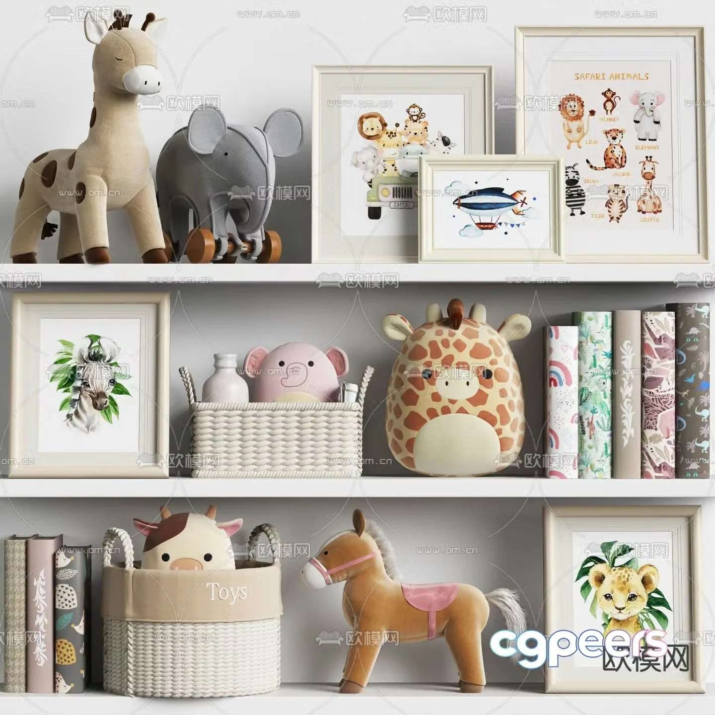Modern toy books photo frame ornaments 3d model