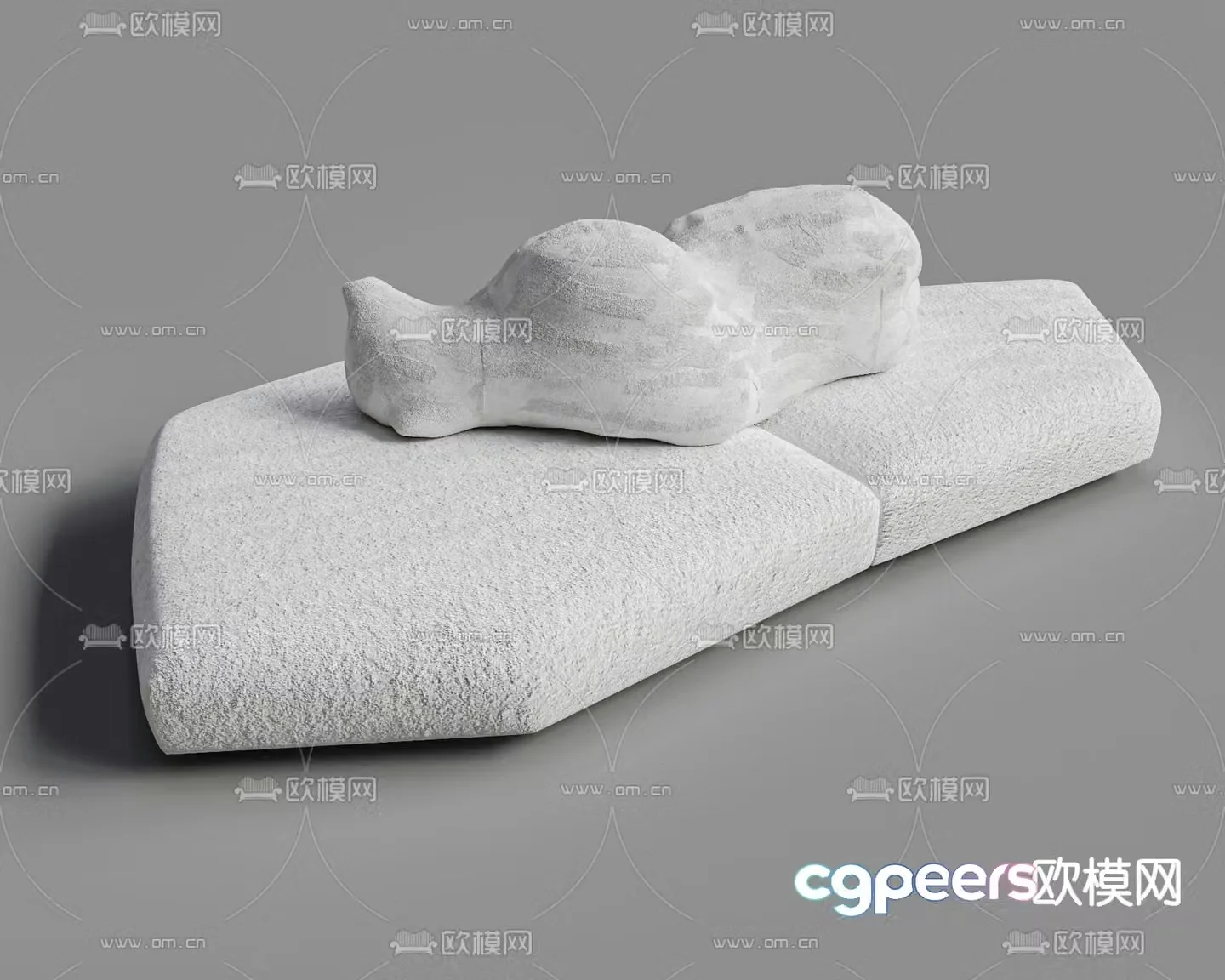 Polar bear sofa leisure sofa 3d model