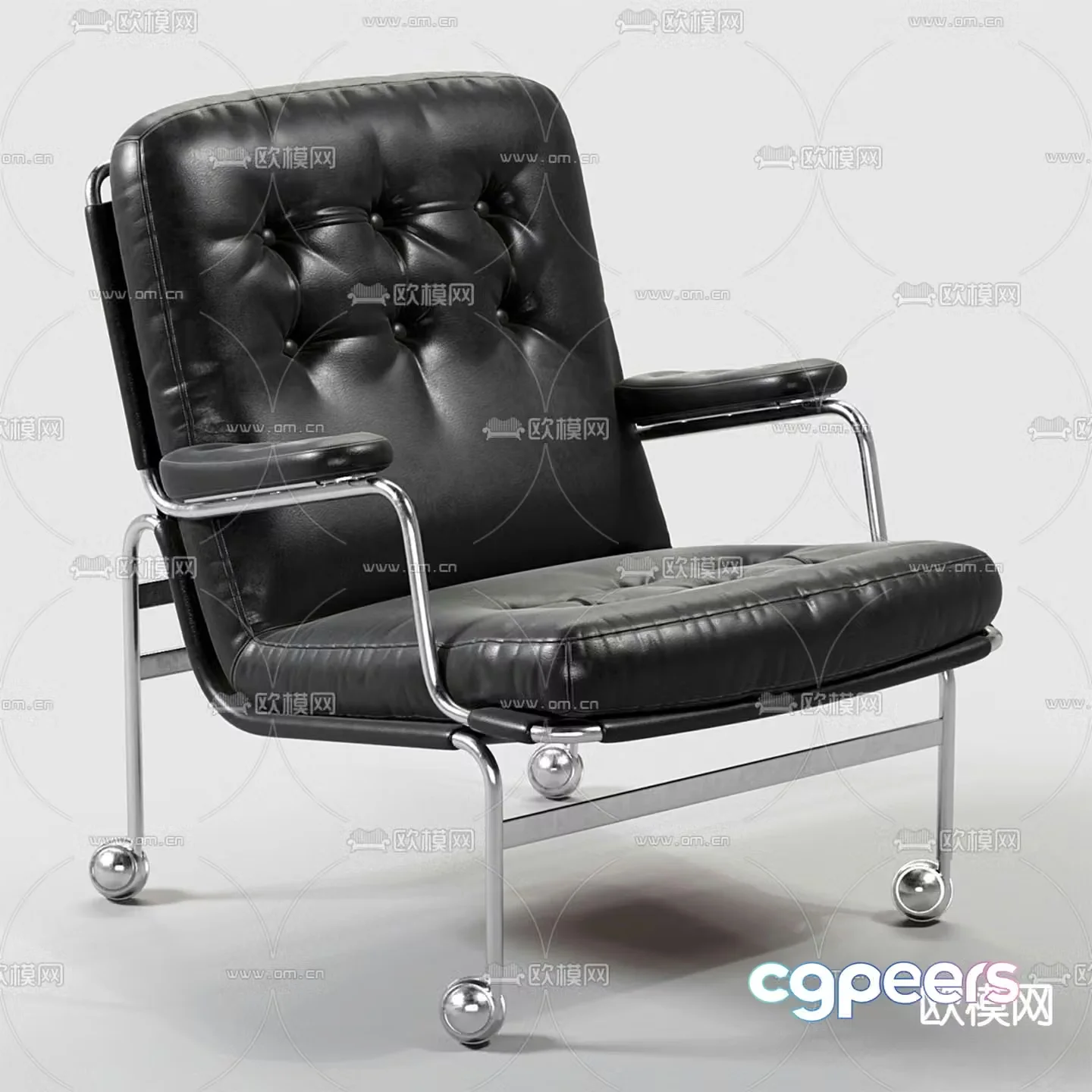 Leather office chair conference chair class chair 3d model