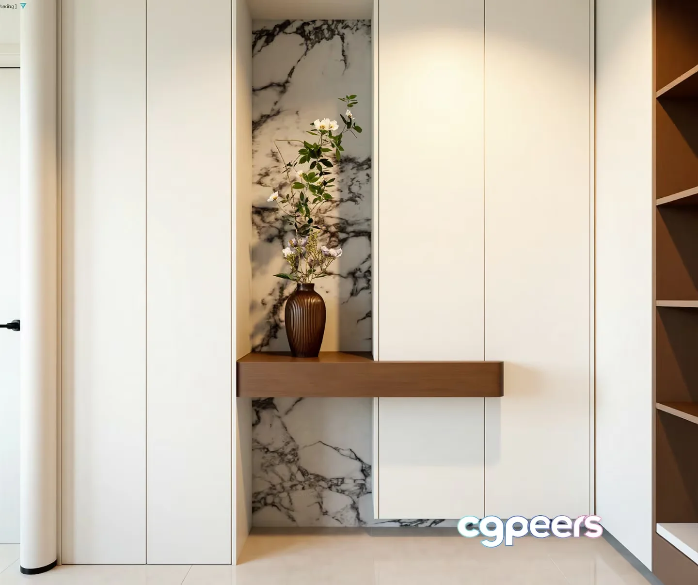 Modern White Cabinet 3D Model – 10433 – VRAY Render