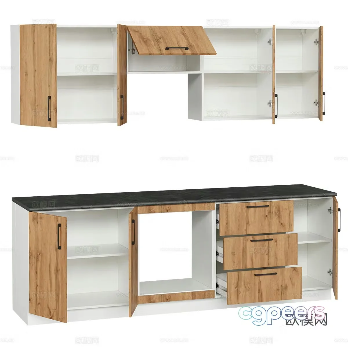 Nordic simple storage cabinet storage cabinet simple storage cabinet decorative storage cabinet 3d model