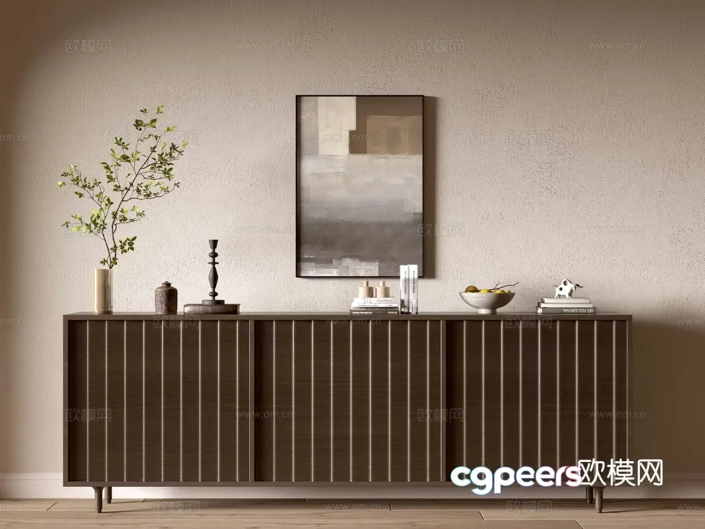 Wabi-sabi entrance cabinet 3d model