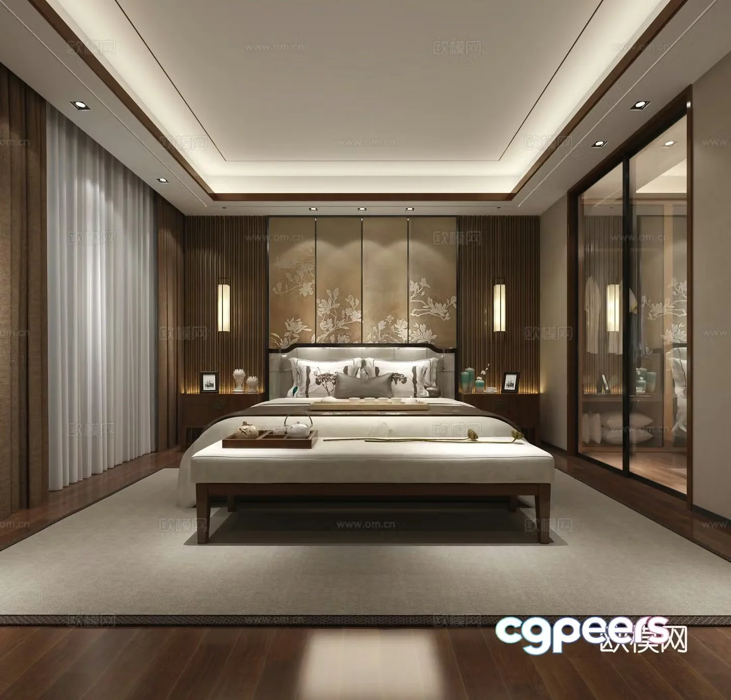 New Chinese style bedroom master bedroom 3d model