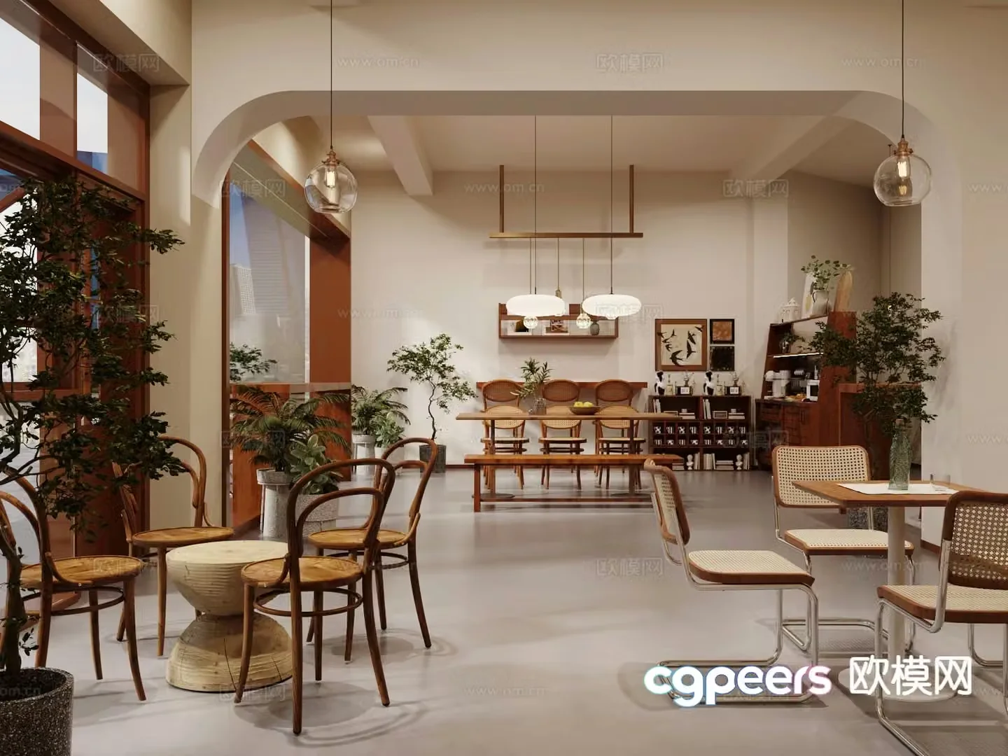 Middle style coffee shop 3d model