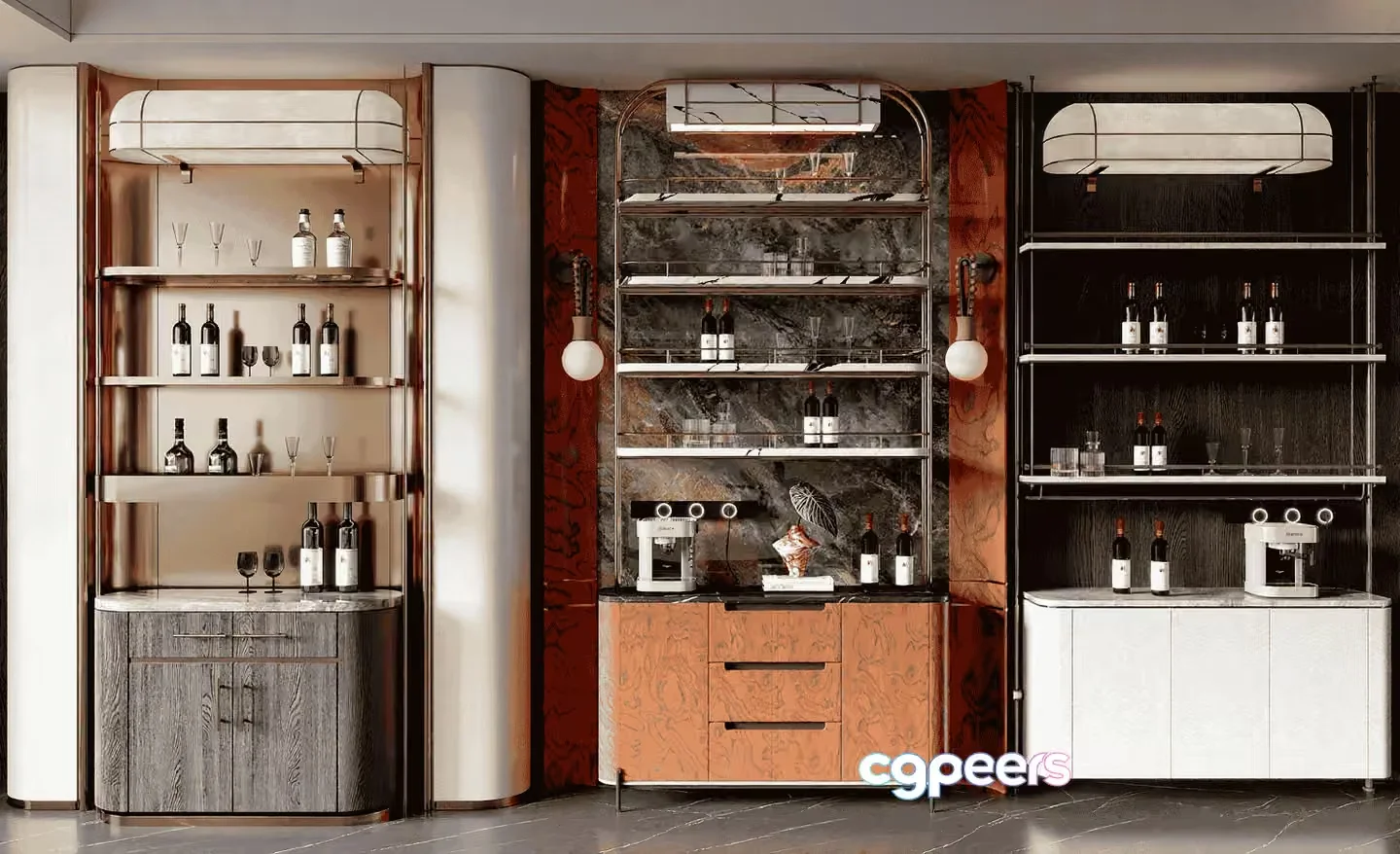 A Modern Shelving Unit 3D Model – 11595 – VRAY Render