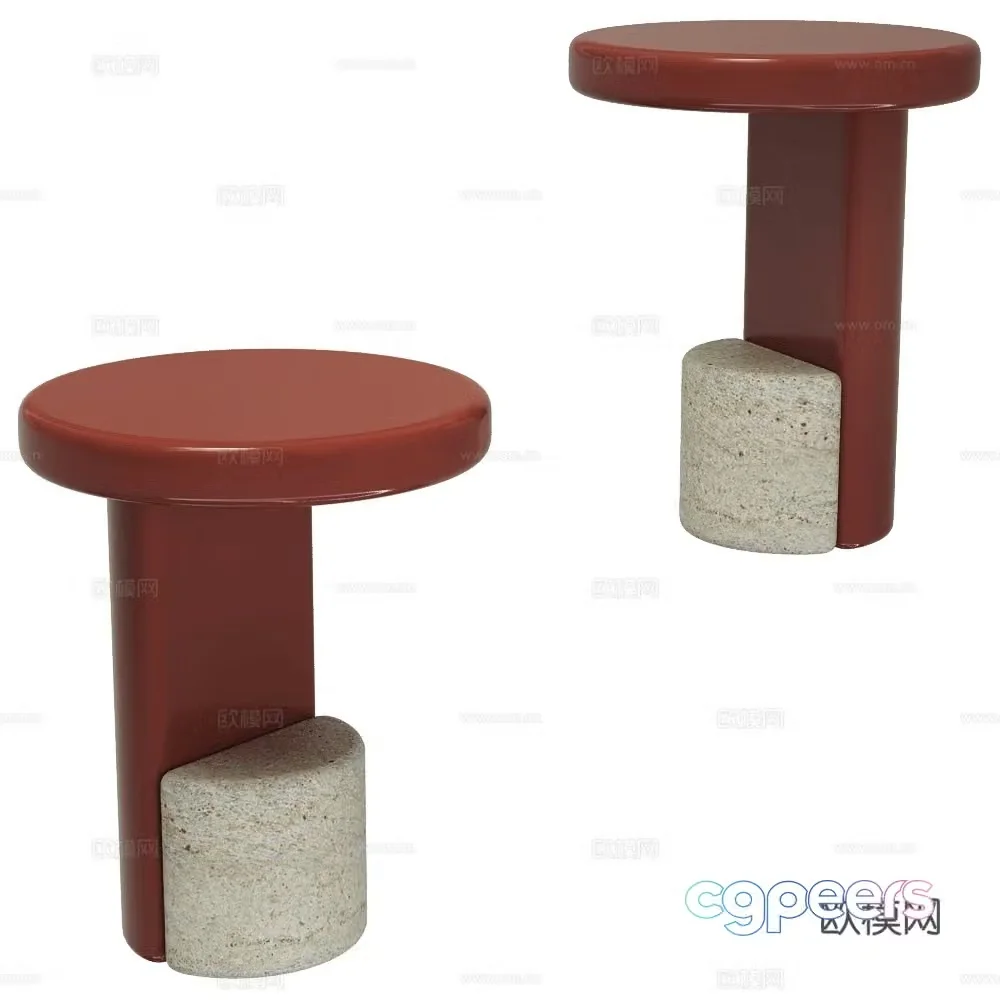 Carpanese Modern side table Nordic side table Marble side table Round side table 3D model