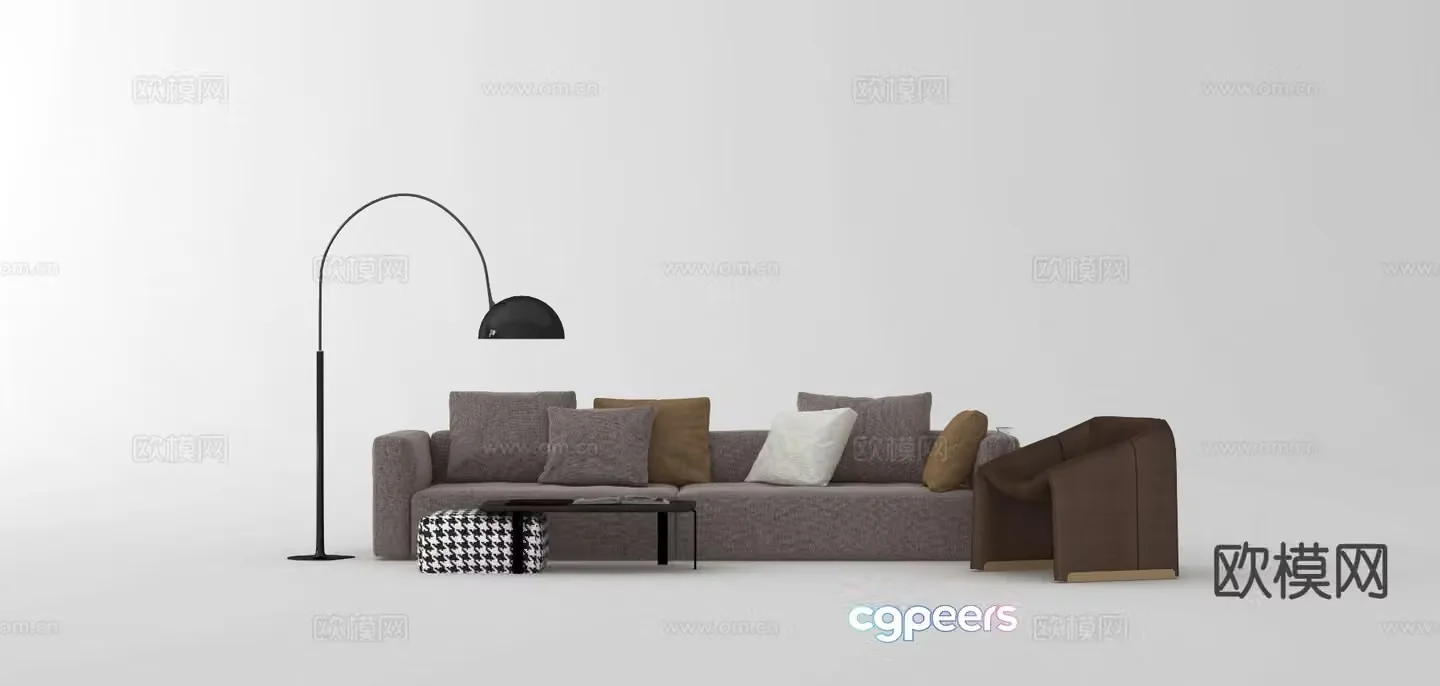 Modern sectional sofa 3d model