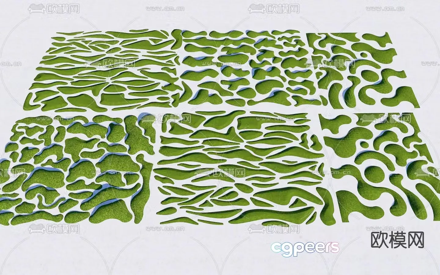Modern landscape micro terrain 3d model