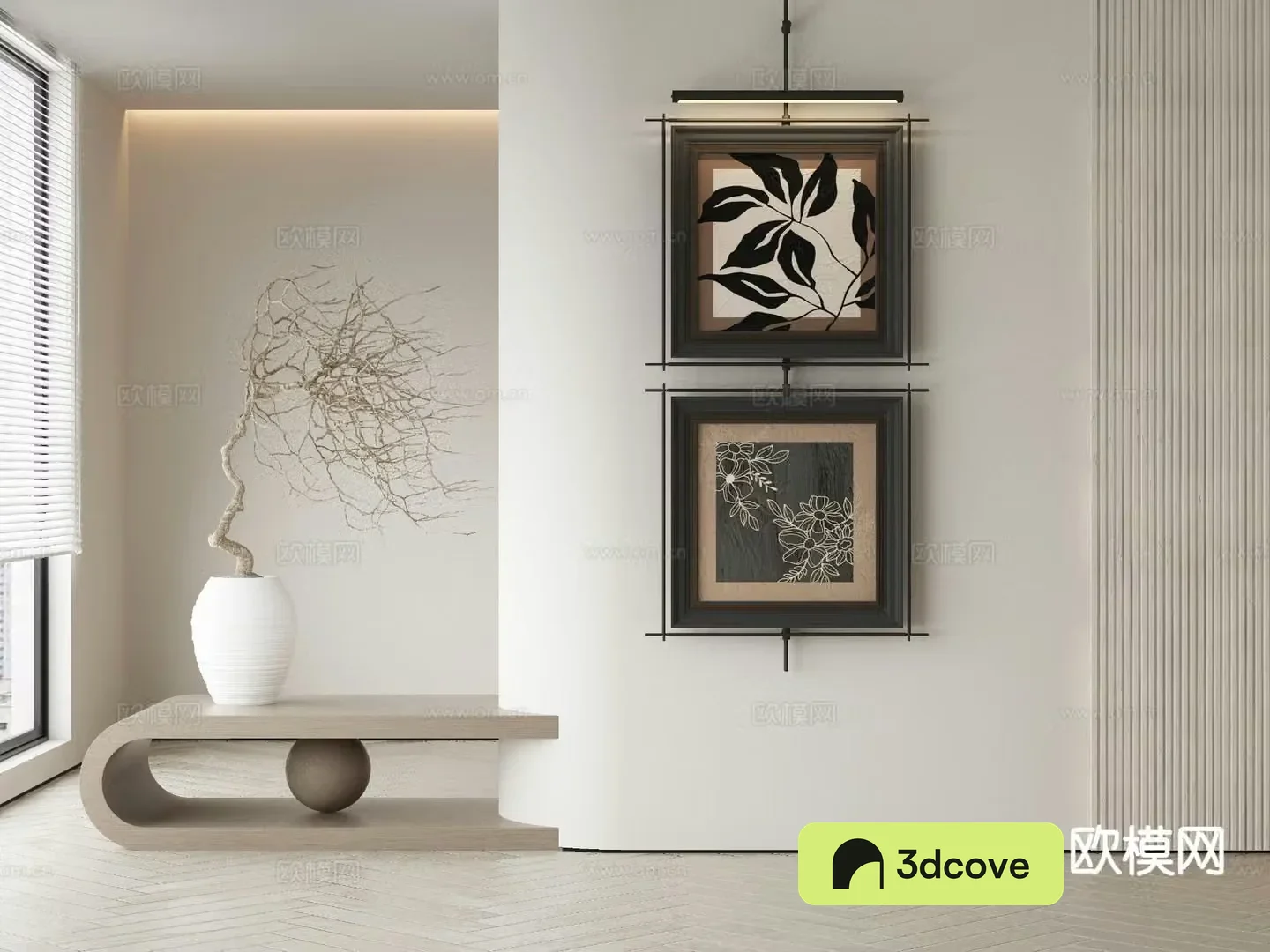 Modern decorative painting metal pole hanging painting retro hanging painting