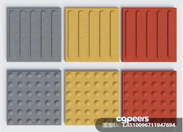 Grey And Yellow Textured Patterns 3D Model – 956 – VRAY Render