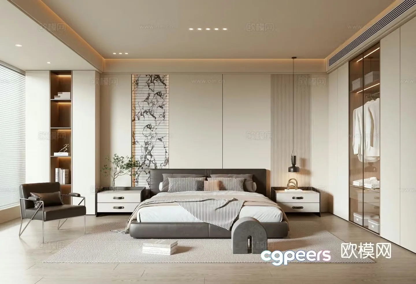 Modern bedroom master bedroom 3d model