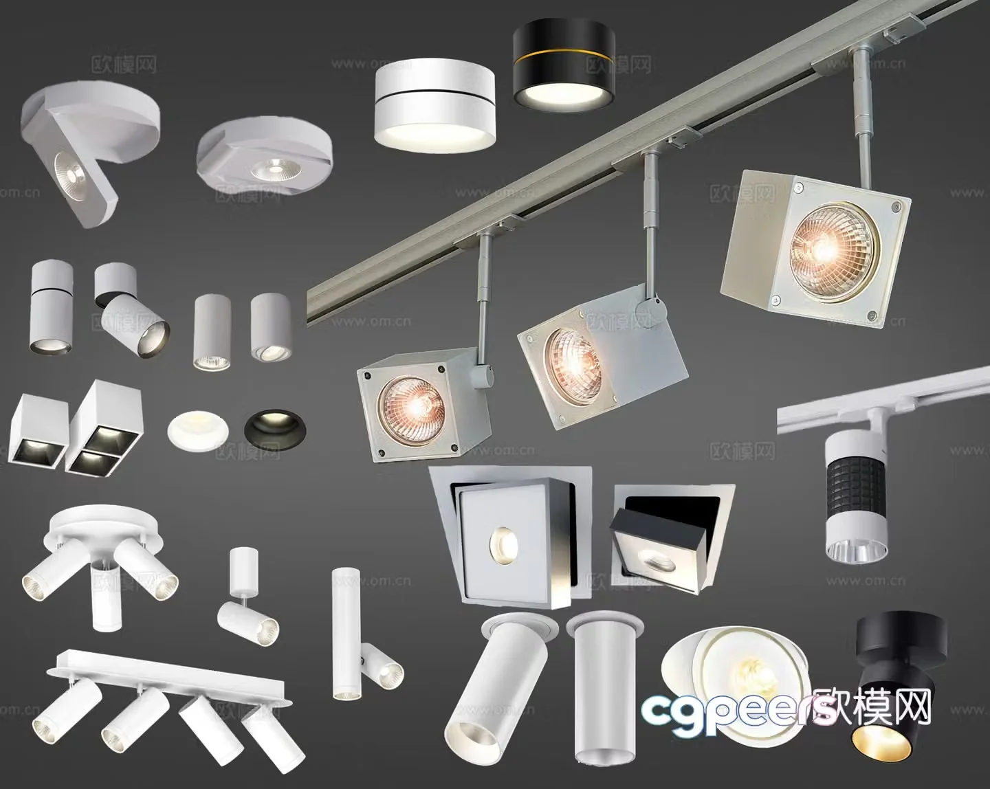 Modern downlight spotlight track light 3d model
