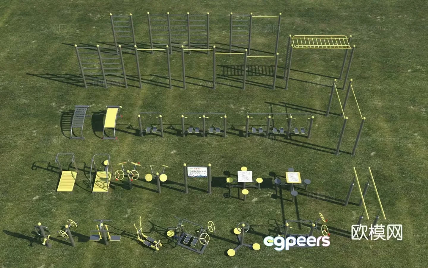 Fitness equipment_Outdoor fitness equipment_Fitness equipment_Sports equipment_Sports fitness equipment_Public 3D model