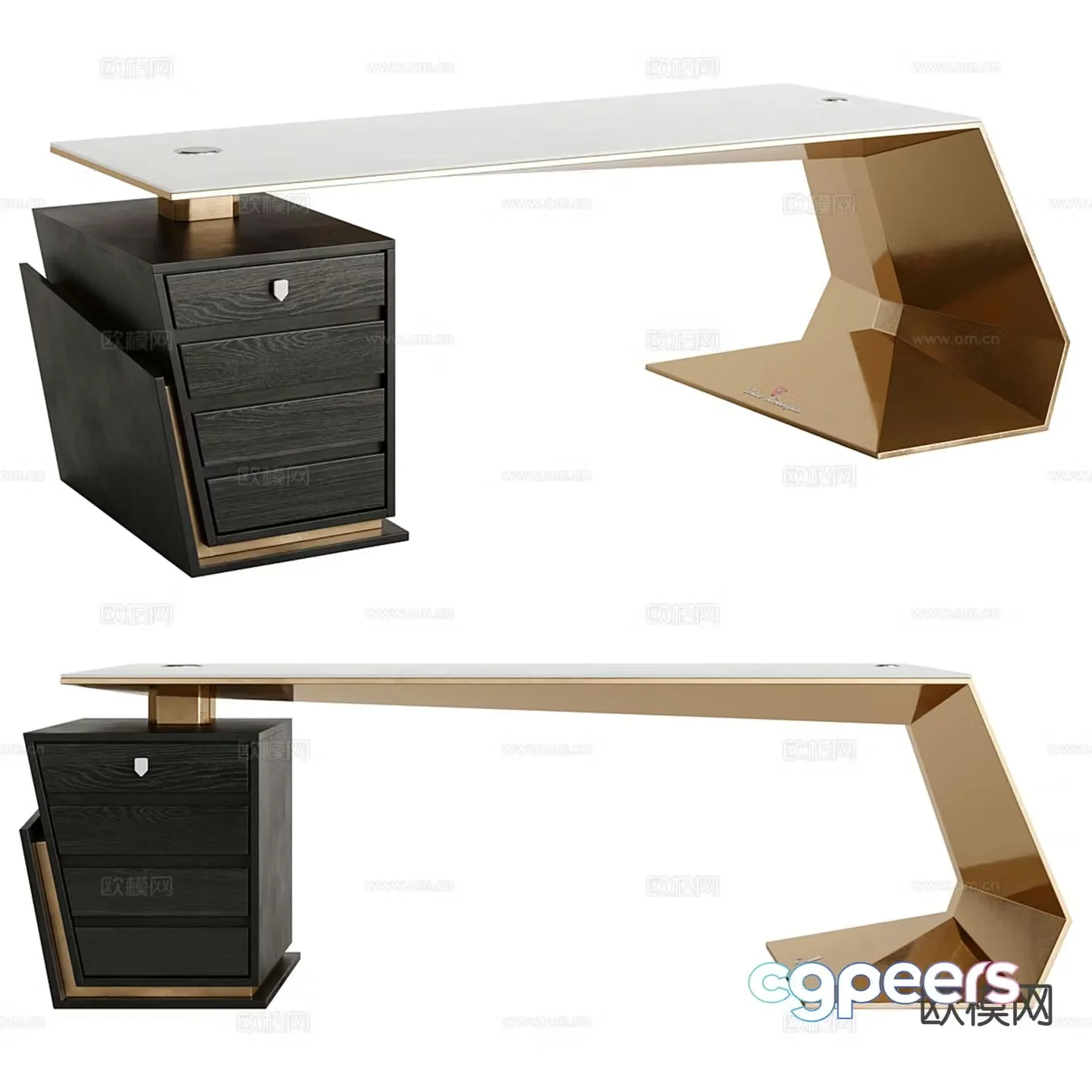 GT-GOLD Light luxury desk desk 3D model