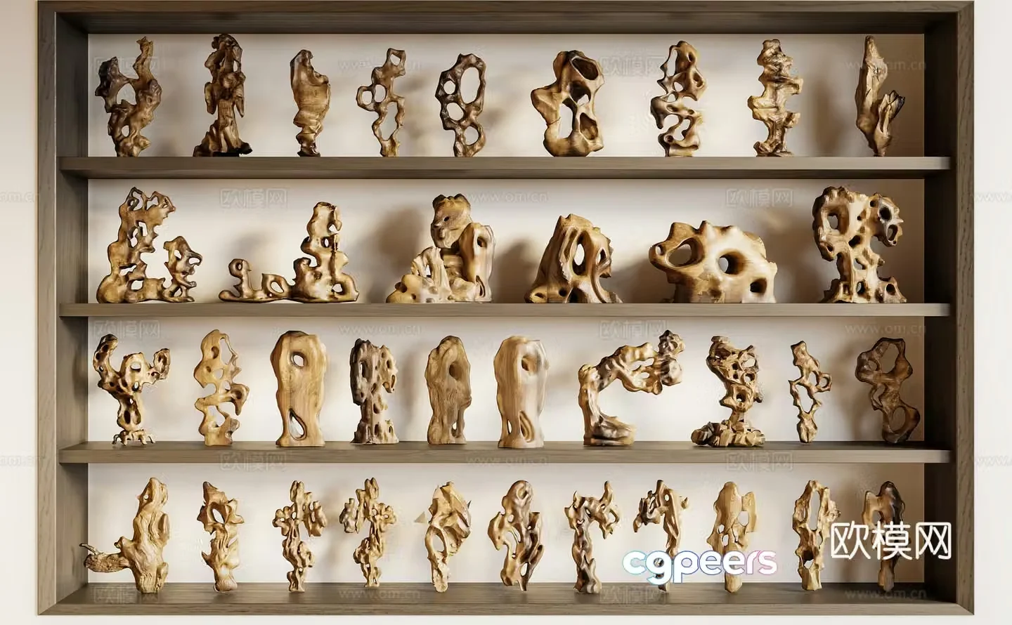 New Chinese style ornaments wood carving ornaments entrance study room ornaments 3D model