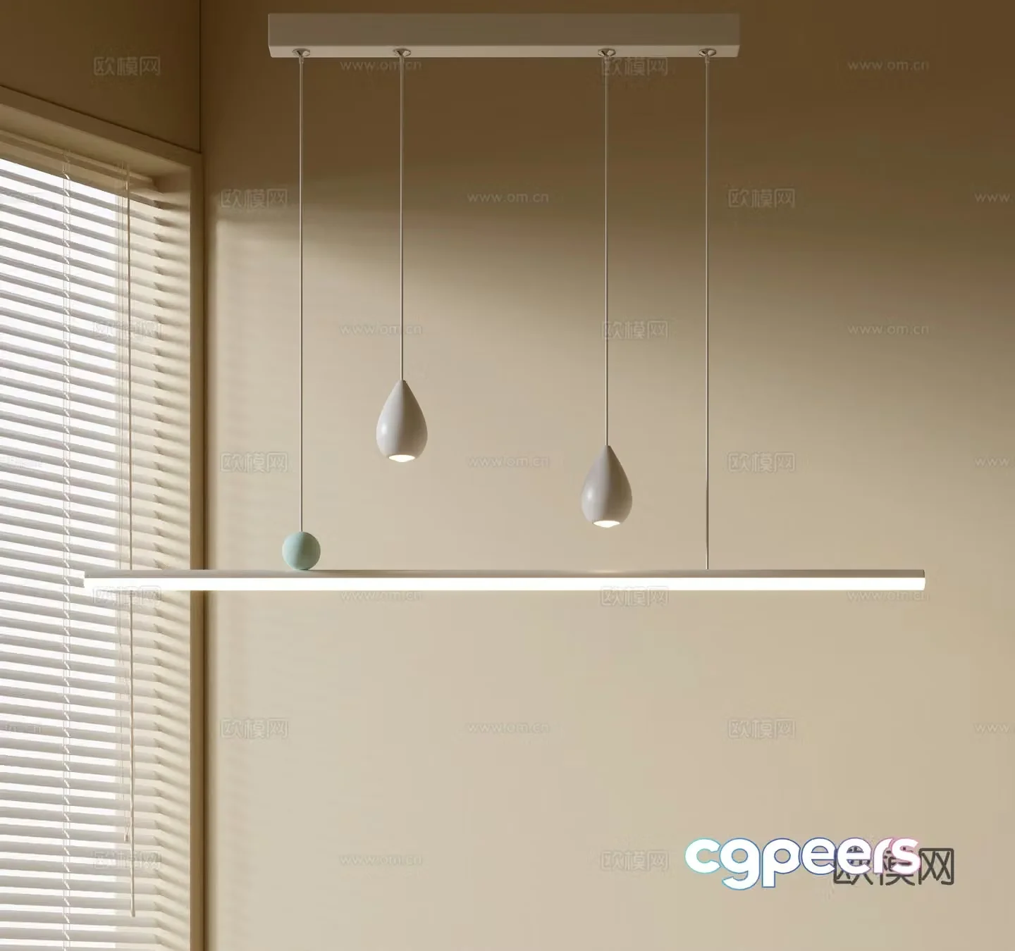 Modern simple chandeliers Nordic style chandeliers Mediterranean style chandeliers Study lamp combination Restaurant lamp 3D model
