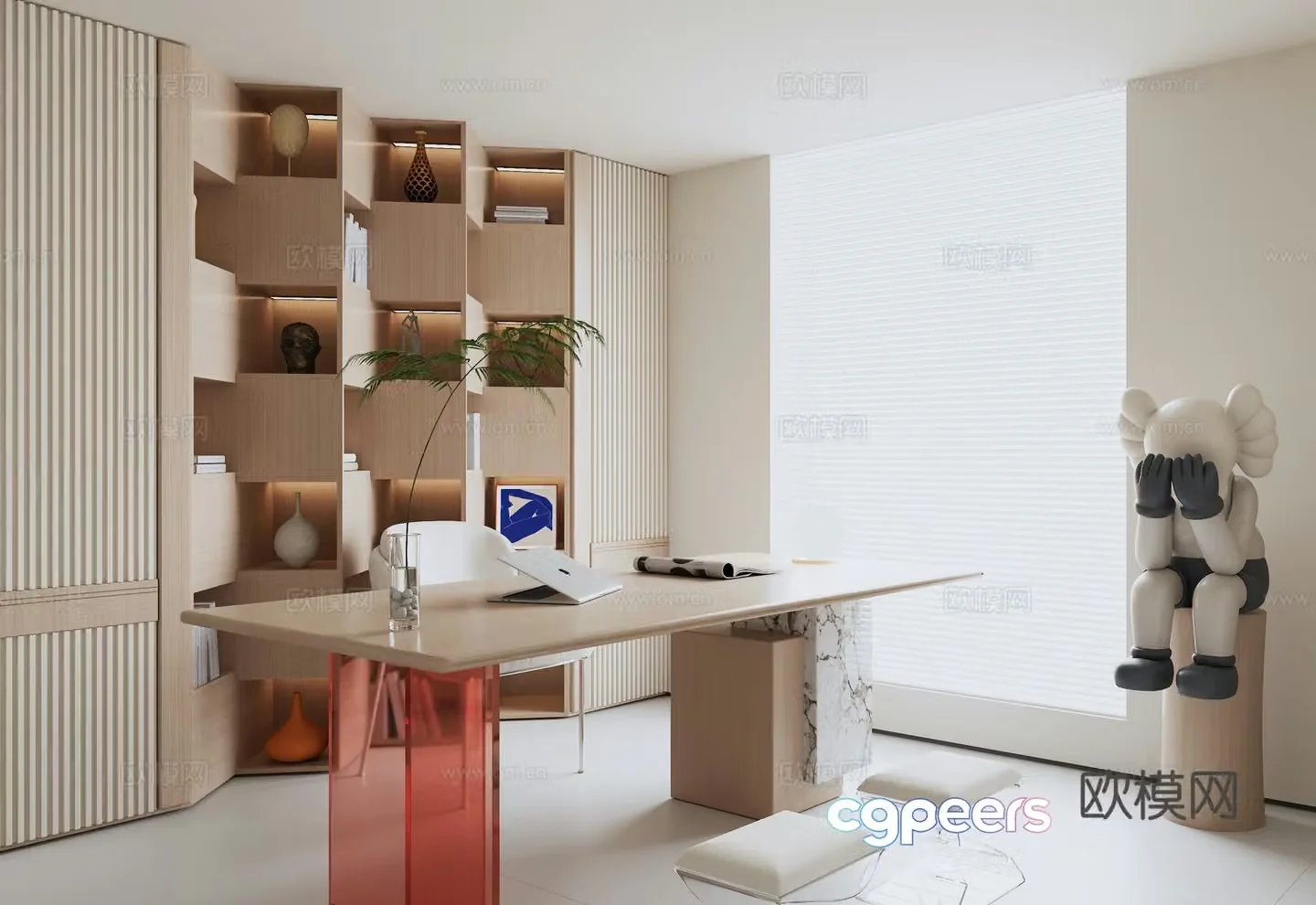 Modern study 3d model