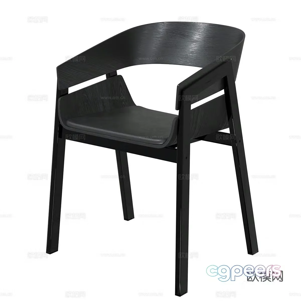 Nordic simple single chair chair simple single chair casual chair stool 3d model