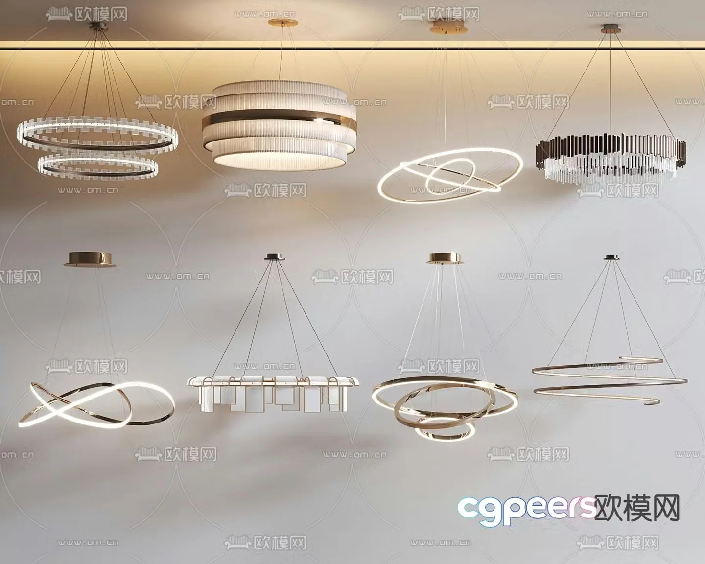 Modern chandelier art chandelier 3d model