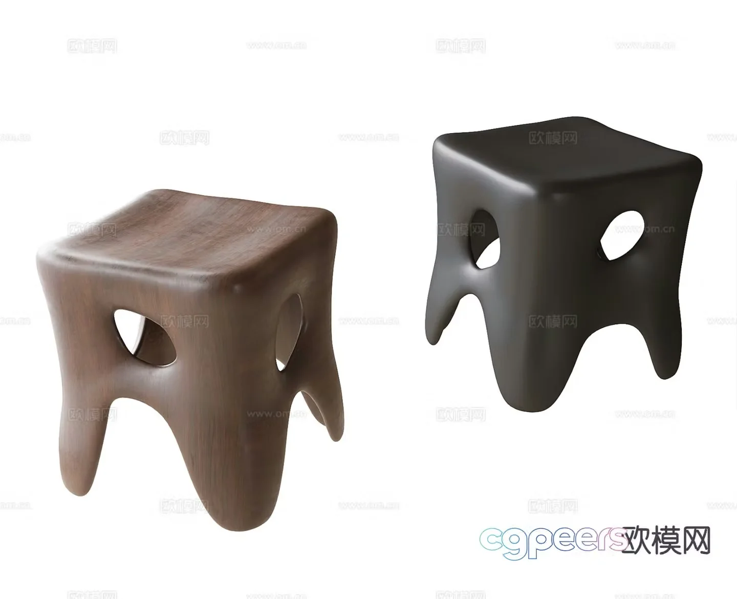 Modern shoe changing stool stool wooden stool 3d model