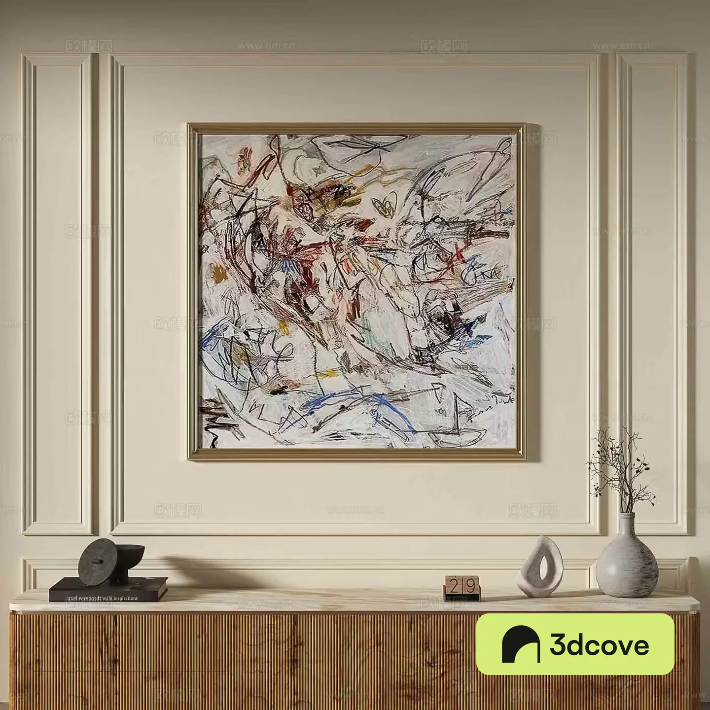 French abstract painting decorative painting