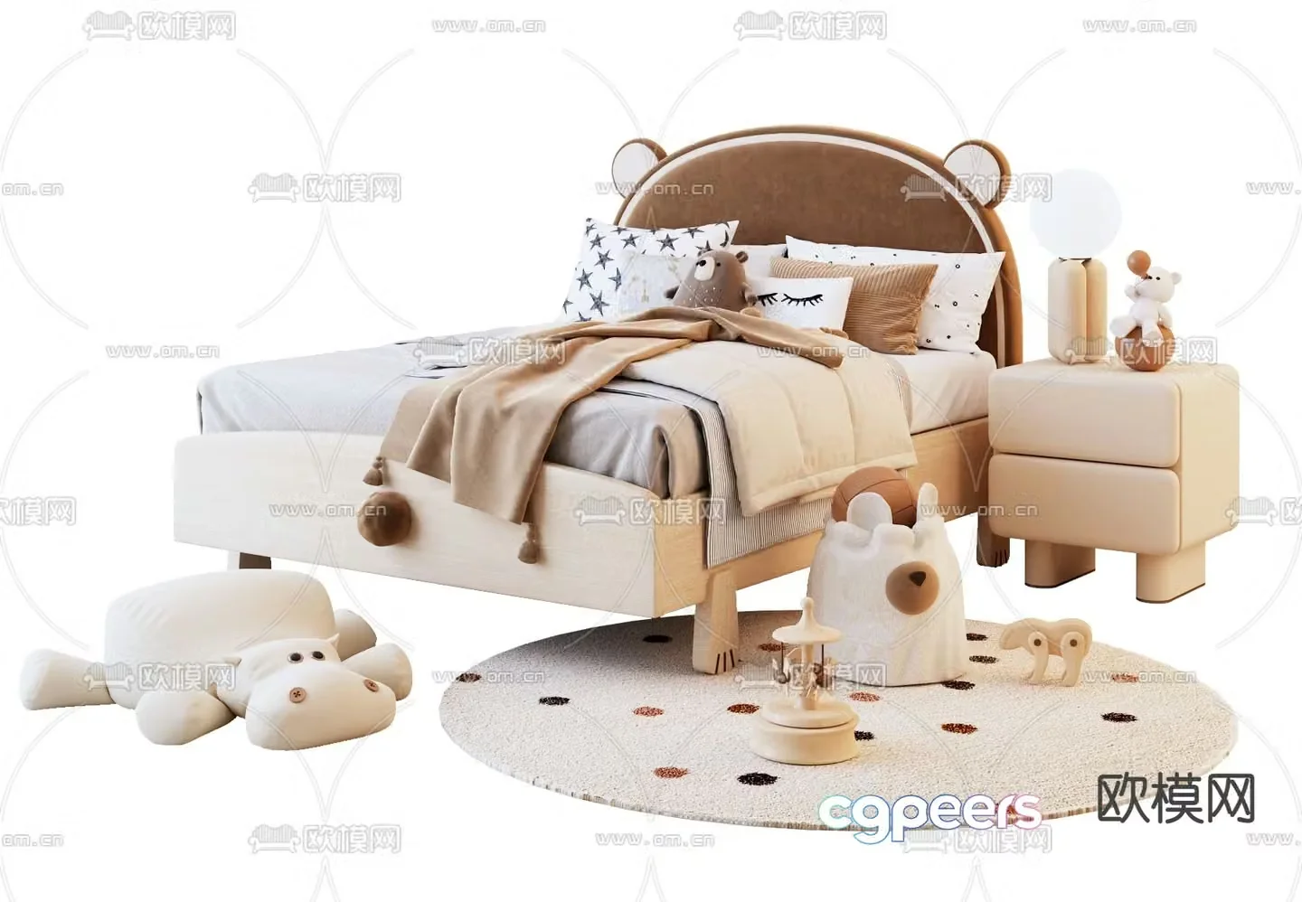 Modern children’s bed 3d model