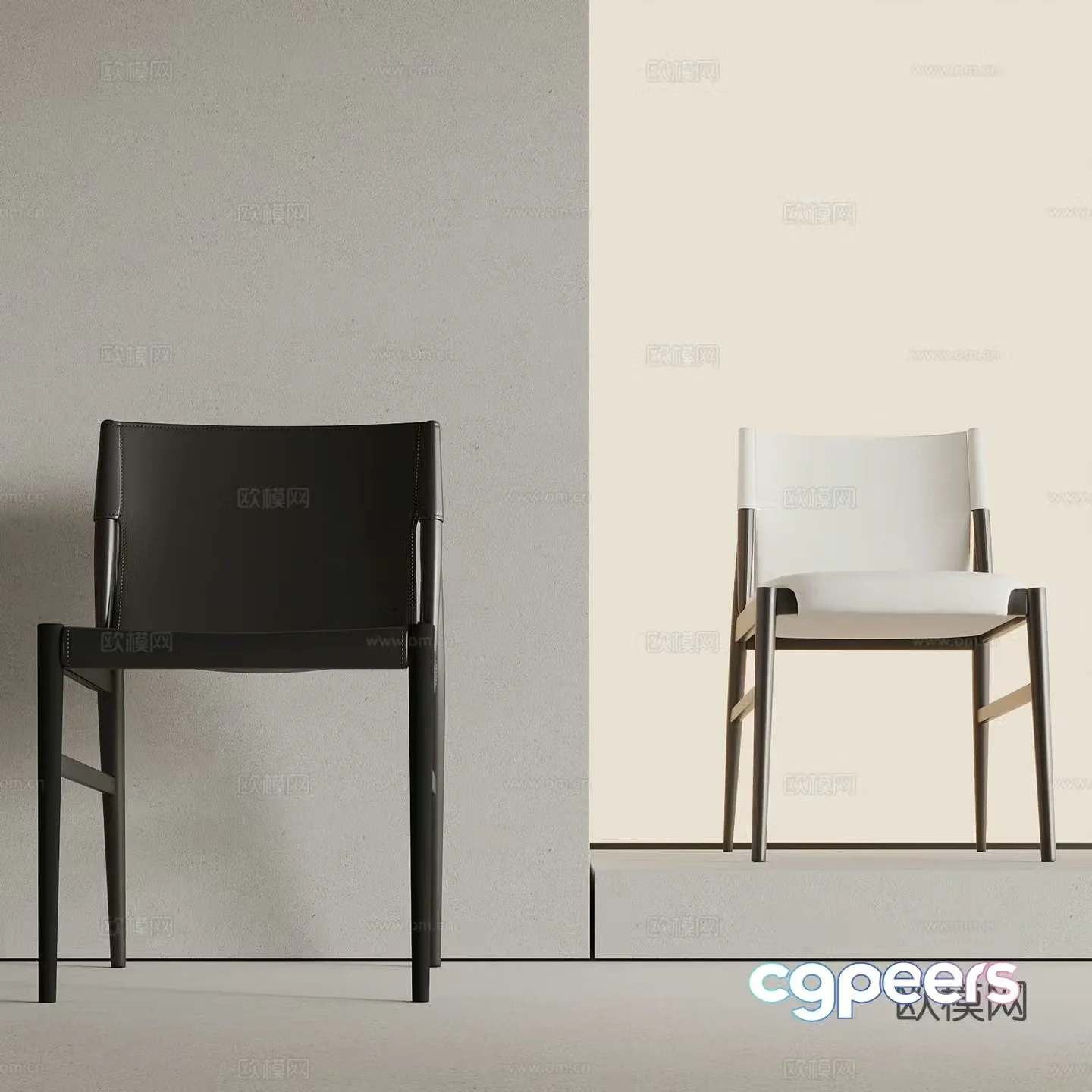 Modern lounge chair without armrests 3d model