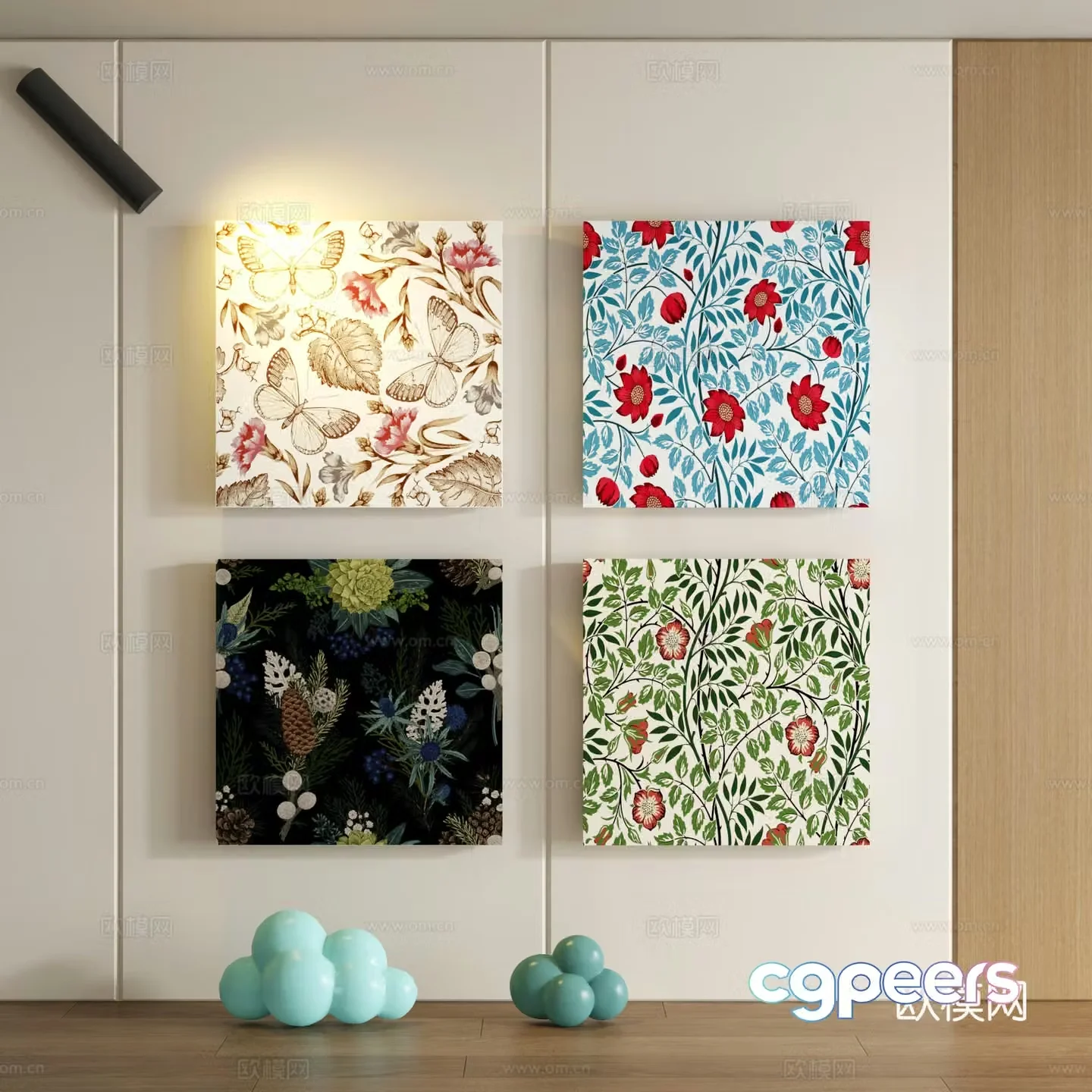 Modern children cartoon doodle decorative painting 3d model