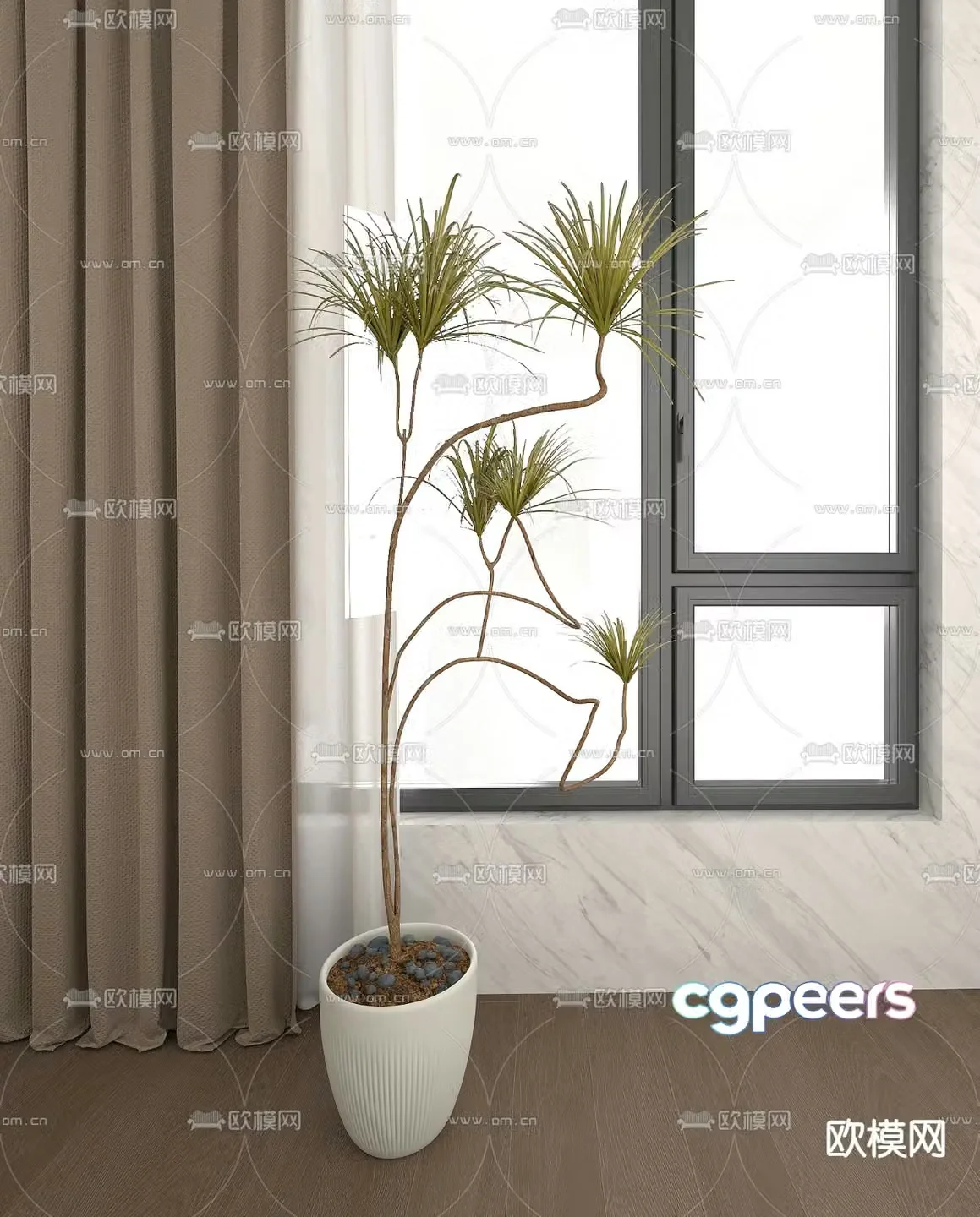 Plant pot Millennium wood 3d model