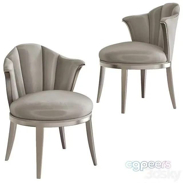 3ds Max Free – Chair natural wood Josephine, Christopher Guy