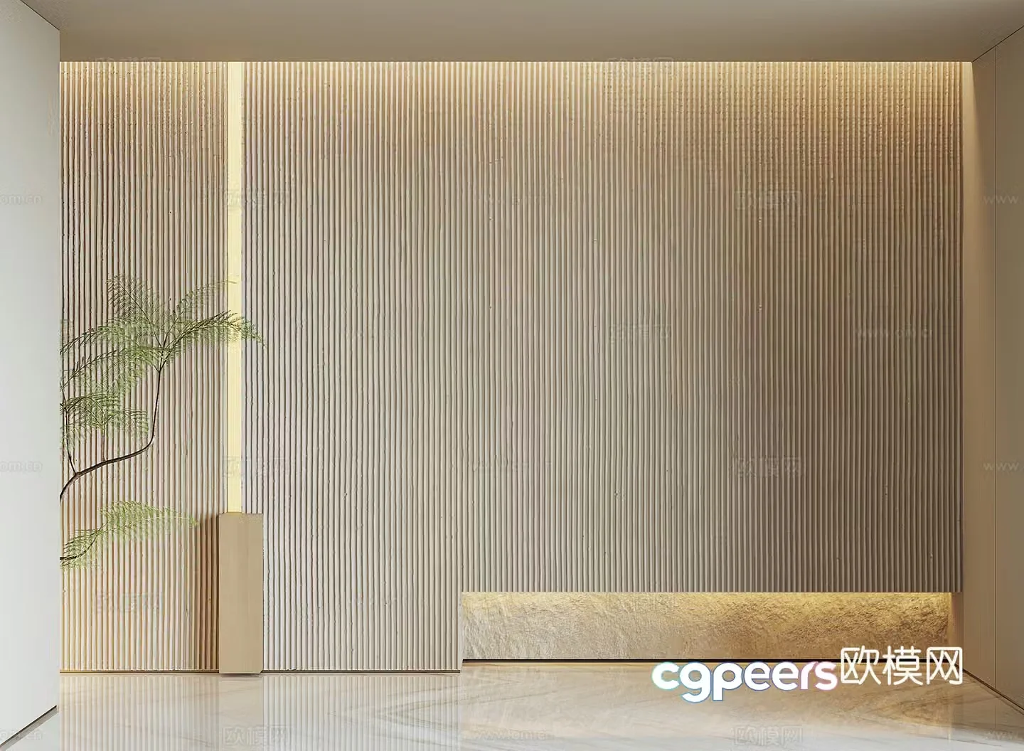 Modern rock background wall 3d model