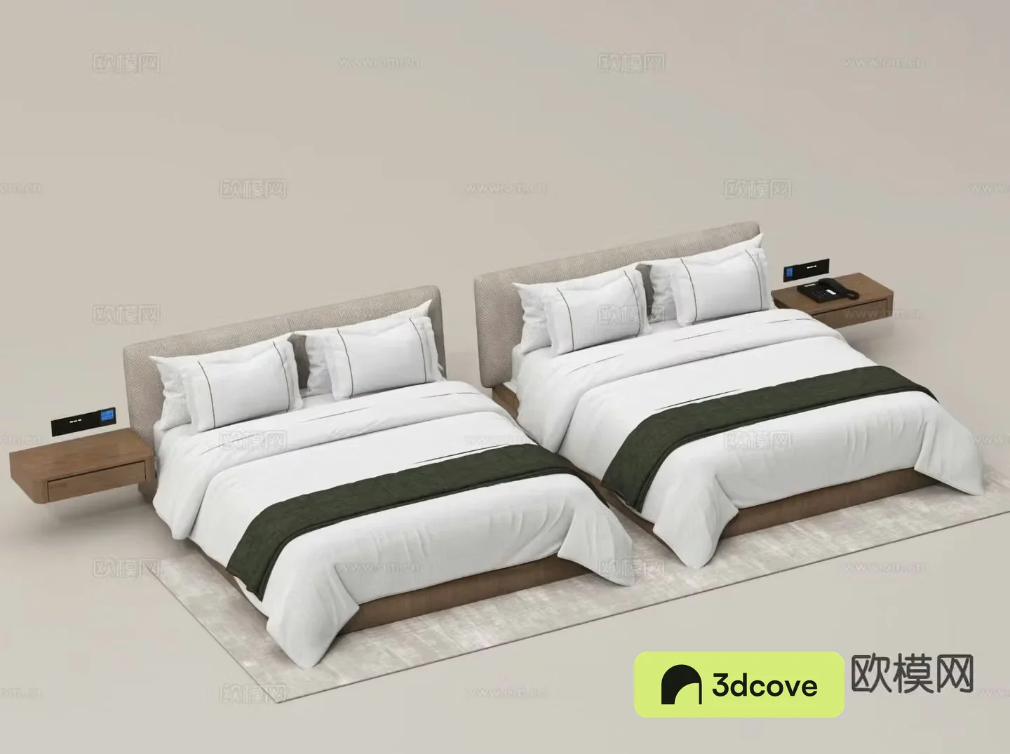 Modern hotel double bed