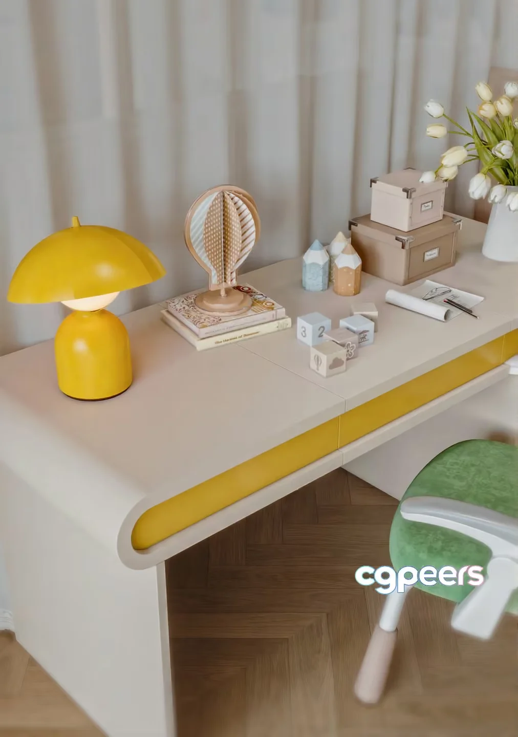 A White Desk 3D Model – 7969 – CORONA Render