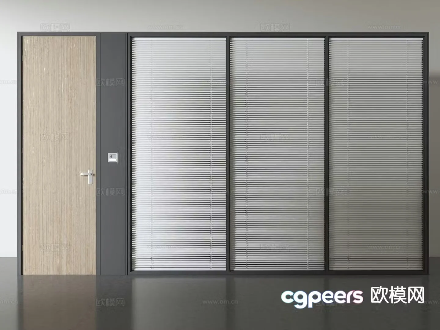 Modern partition Office partition Louver partition 3d model