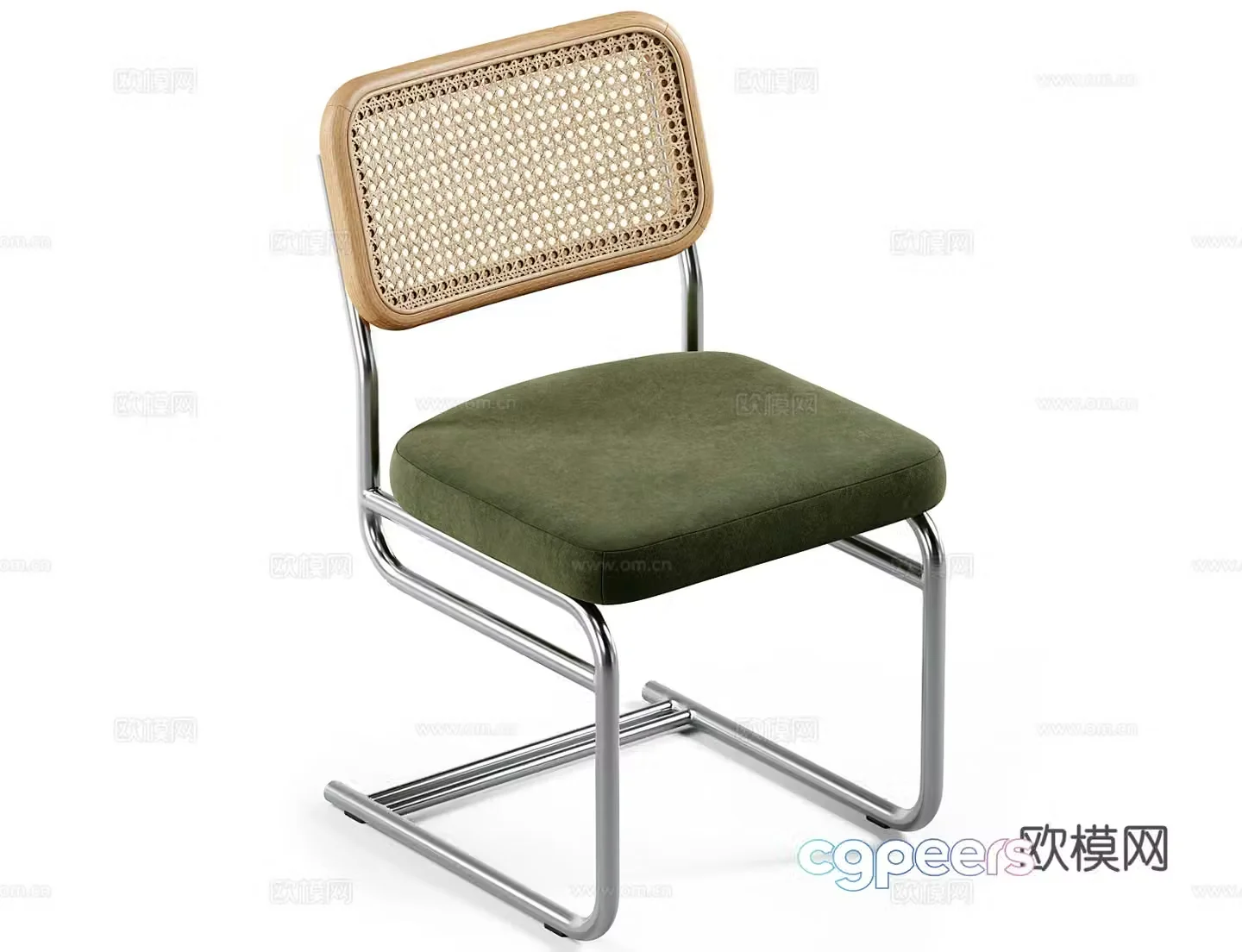 3d model of rattan chair with backrest