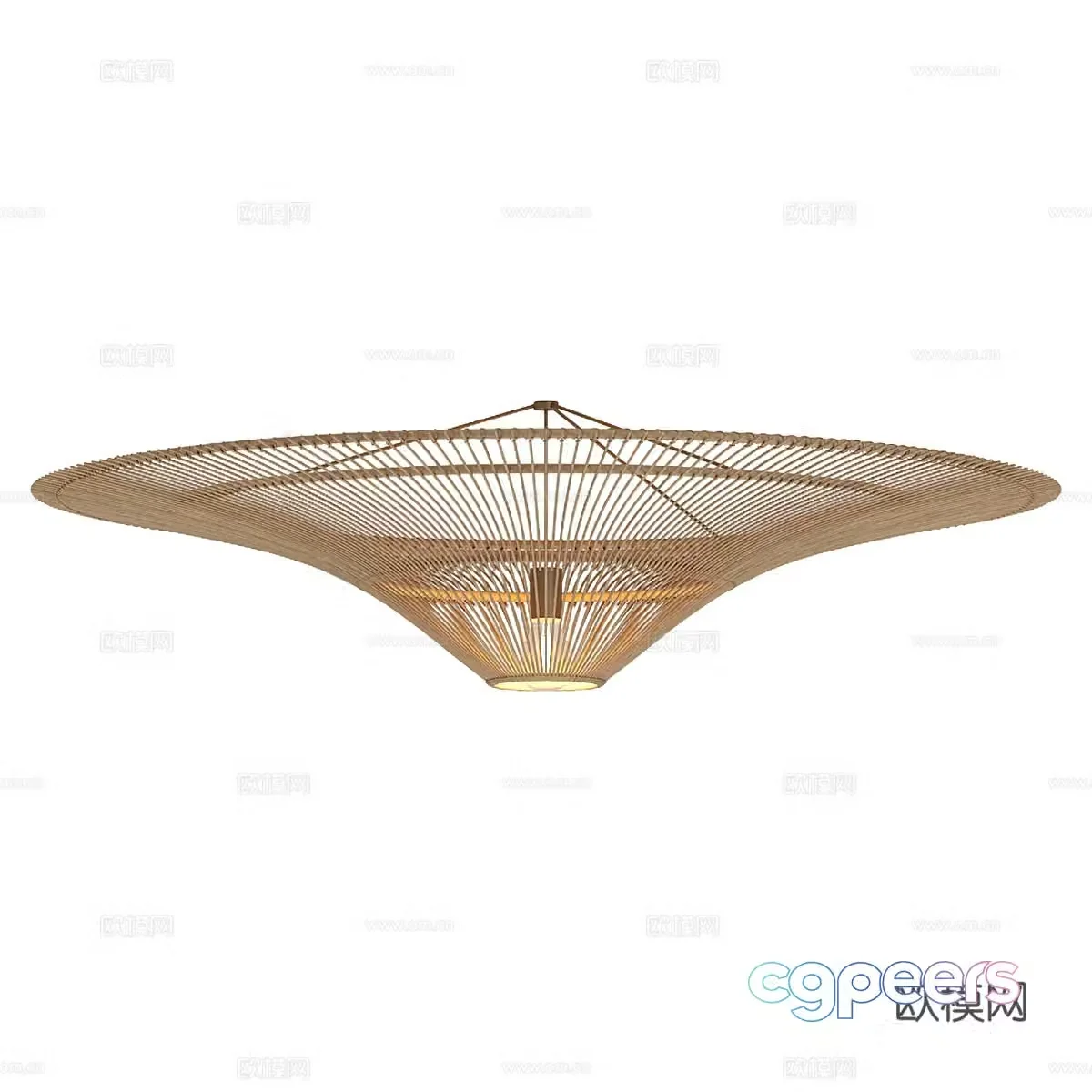New Chinese style rattan decorative ceiling light 3D model