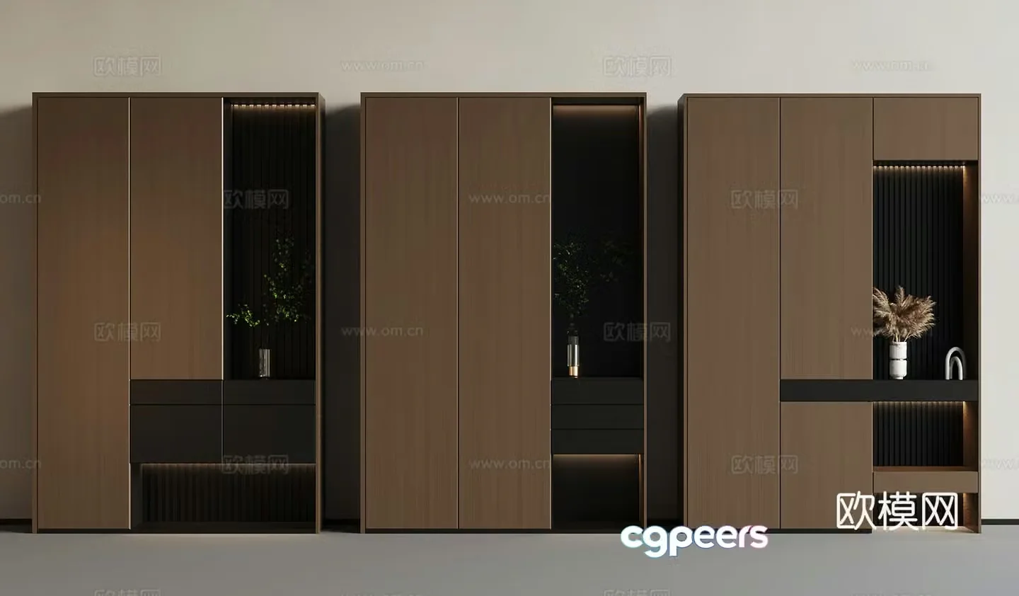 Modern Italian style entrance shoe cabinet entrance cabinet 3D model