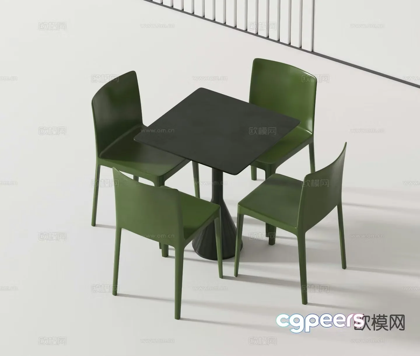Modern leisure table and chairs 3d model