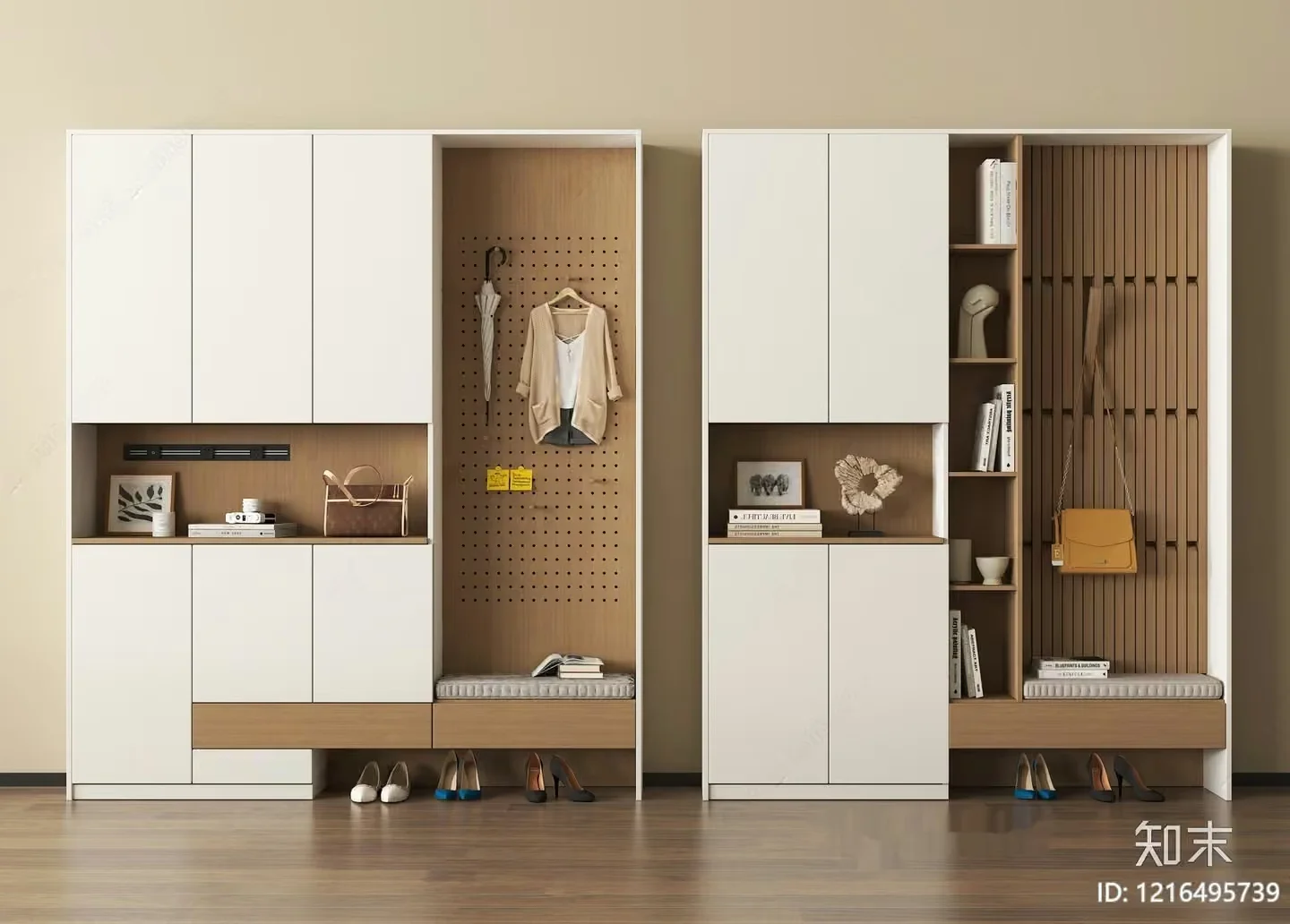 Modern White Wardrobe 3D Model – 18434 – VRAY Render