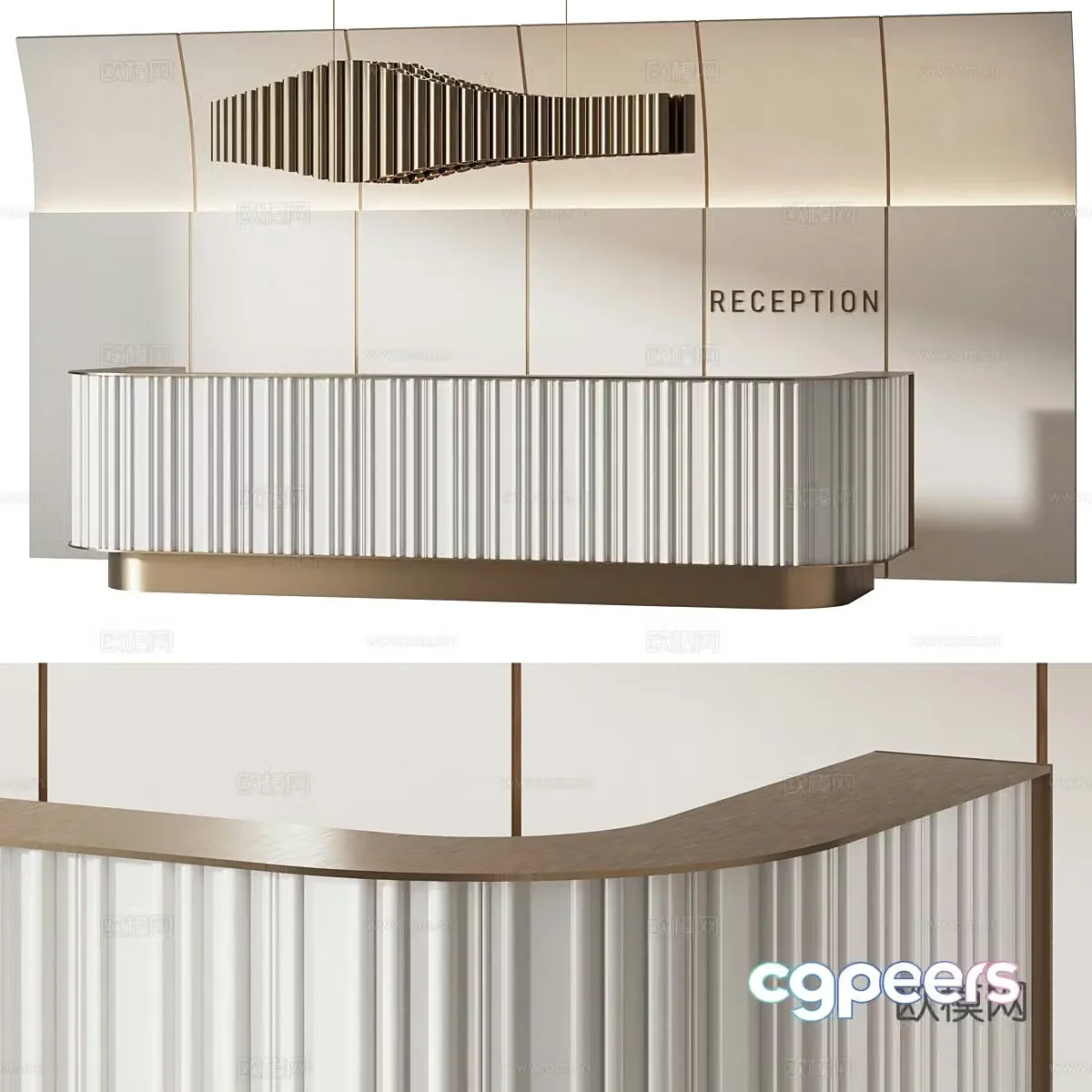 Modern light luxury front desk 3D model