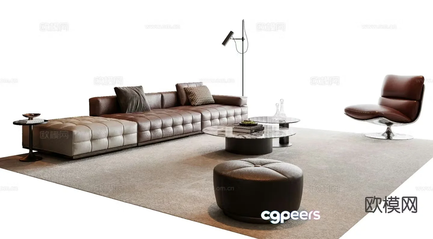 Italian sectional sofa 3d model