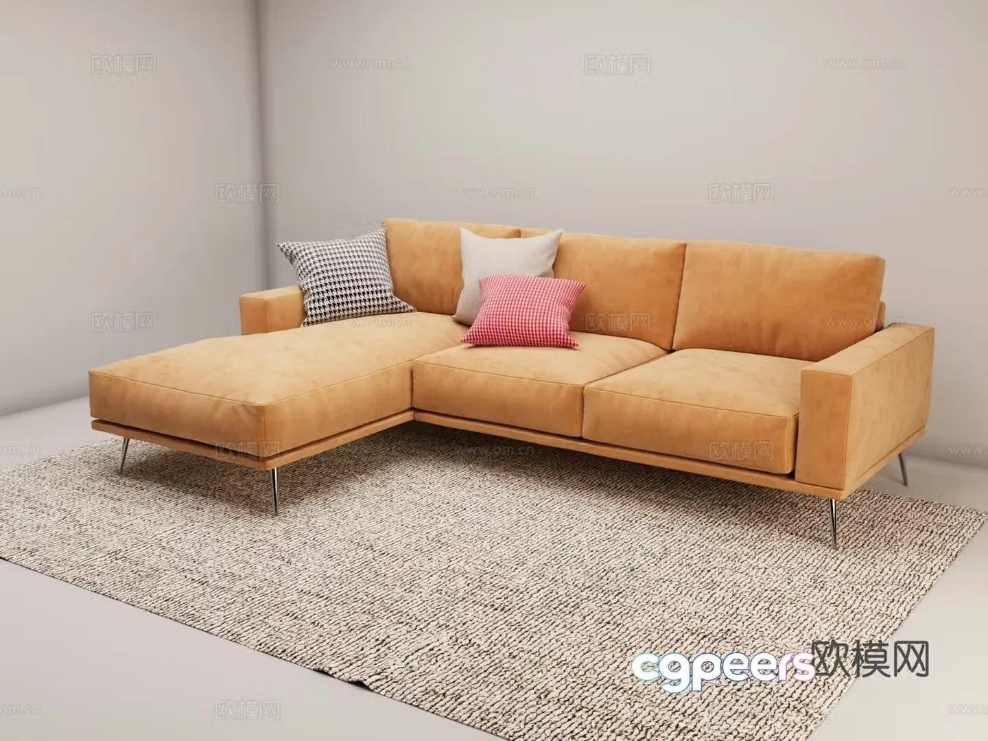 Multi-person sofa corner sofa 3d model