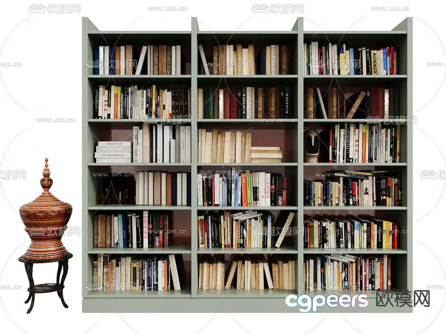 Middle-aged bookcase bookshelf 3D model