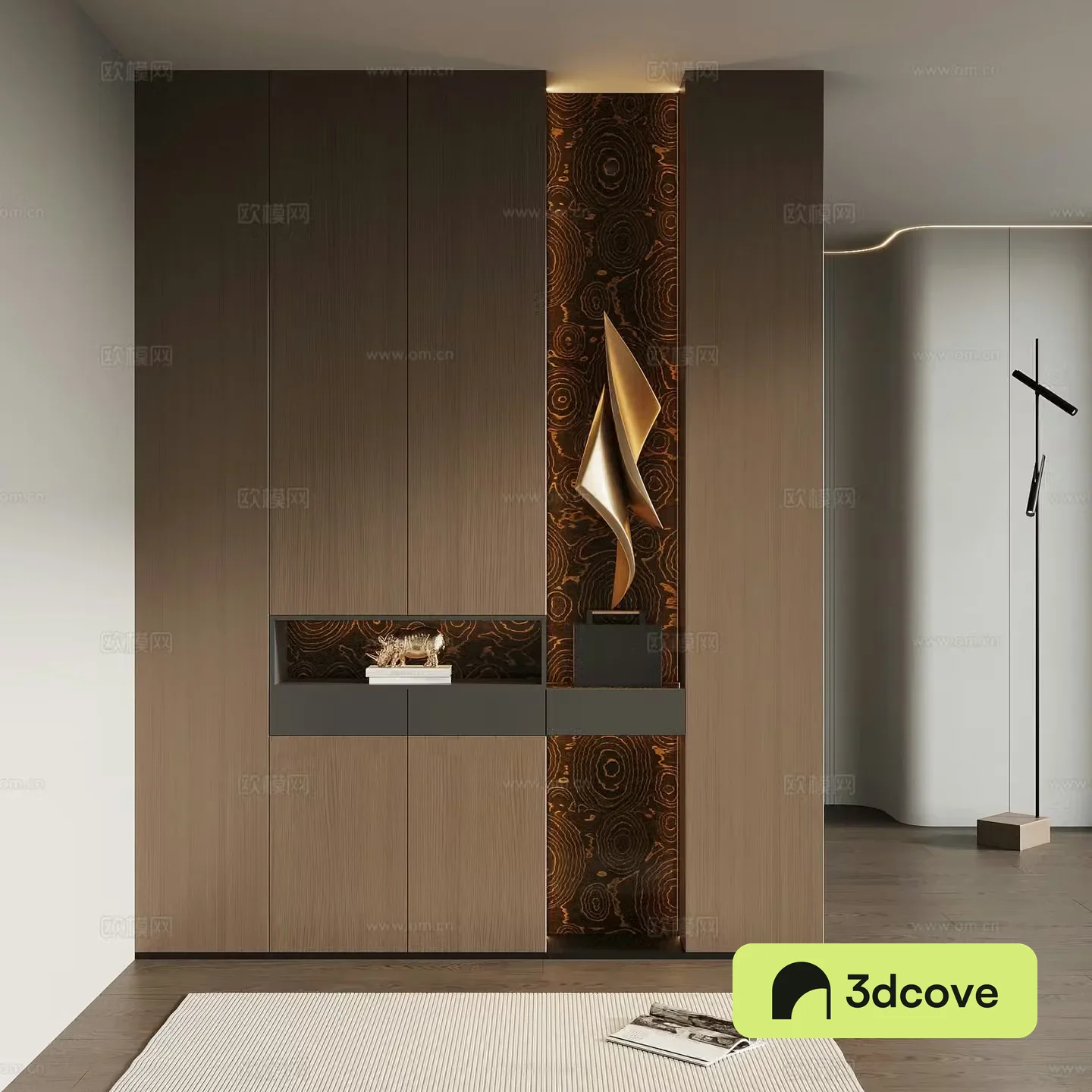 Italian minimalist porch cabinet door-entry shoe cabinet porch background