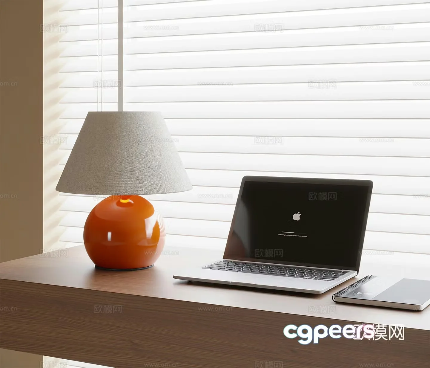 Modern desk lamp laptop 3d model