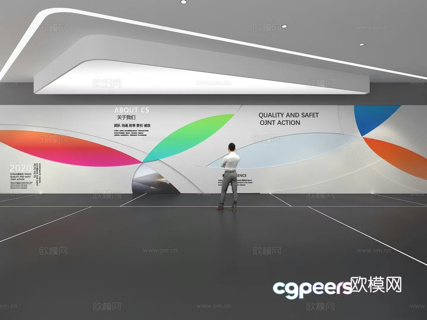 Cultural wall Corporate culture wall Display wall Theme wall Exhibition hall Campus culture Corridor 3D model