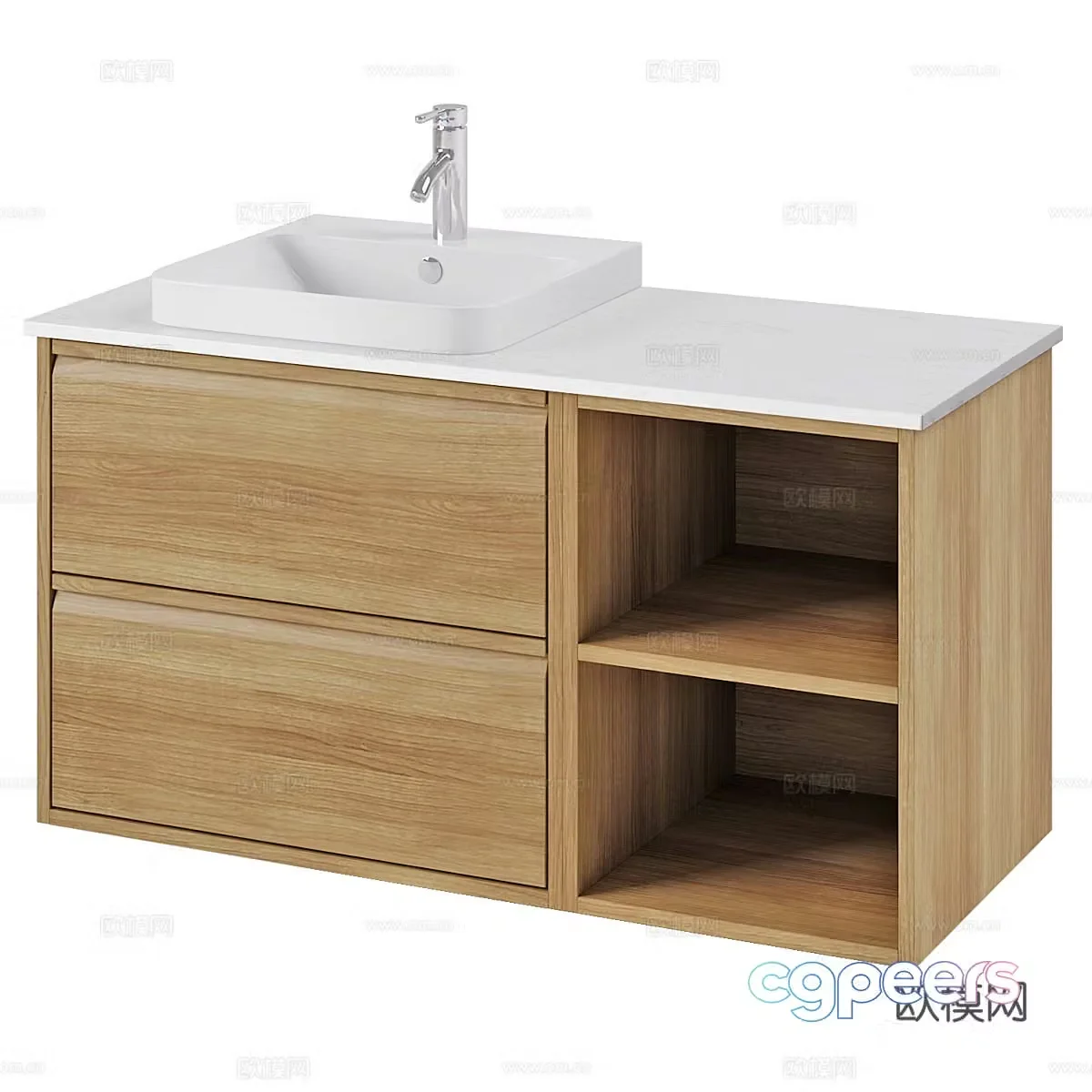 New Chinese -style bathroom cabinet 3D model